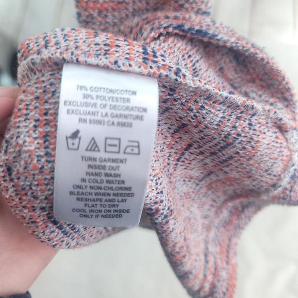 Nic + Zoe Orange Navy Cotton Sheath Pullover Knit Dress Size Medium - Picture 4 of 8